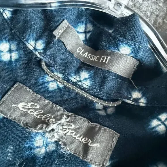 Eddie Bauer Men's Baja Short Sleeve Shirt - True Blue - Size Medium - Picture 2 of 7